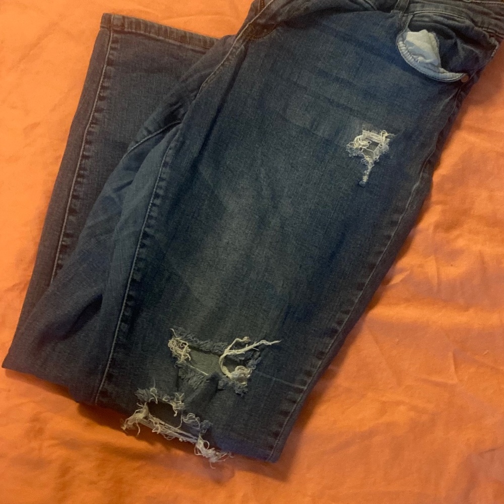 Blue denim jeans